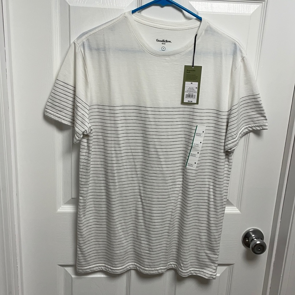 Brand New Goodfellow & Co White w/ Gray Stripes